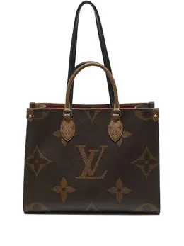Louis Vuitton Onthego MM Tote Bag 31333321 Brown Two Top Handles Reverse Monogram Canvas Main Compartment