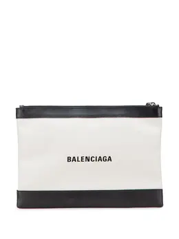 Balenciaga 2006-2018 M Canvas Navy Clip clutch bag, 31661106