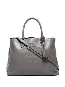Prada Logo Embossed Grey Leather Tote Bag, Model 2011-2022 (Article No: 3167971)