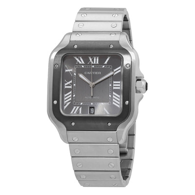 Cartier Santos Large Model Automatic Grey Dial Mens Watch WSSA0037 (black, arb1996)