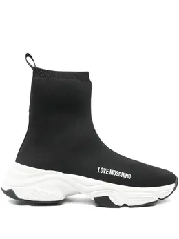 Love Moschino logo-lettering sock sneakers 31027405