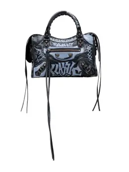 Balenciaga 2018 Mini Lambskin Motocross Graffiti Classic City satchel 31799588