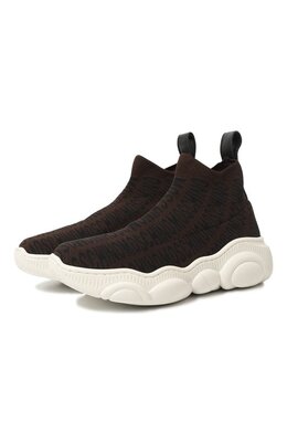 Moschino: Коричневые кроссовки 