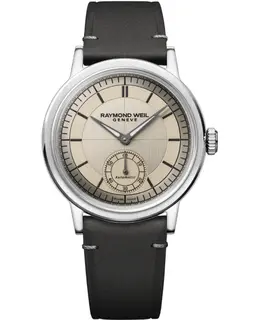 Raymond Weil Millesime Automatic Small Seconds Champagne Dial Leather Strap Men's Watch 2930-stc-11001