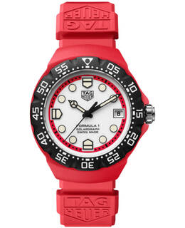 Tag Heuer Formula 1 Solargraph White Dial Rubber Strap Men's Watch wby1161.ft8086