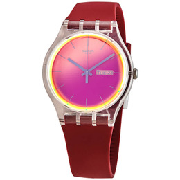 Swatch POLARED Quartz Red Dial Ladies Watch suok717