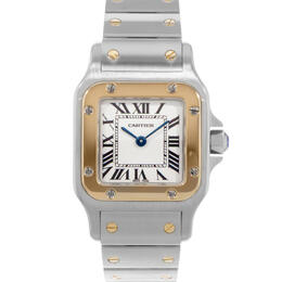 Pre-owned Cartier Santos Galbee Quartz White Dial Ladies Watch w20012c4
