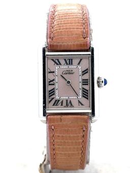 Pre-owned Cartier Tank Silver-tone Pink Dial Ladies Watch Model 2416
