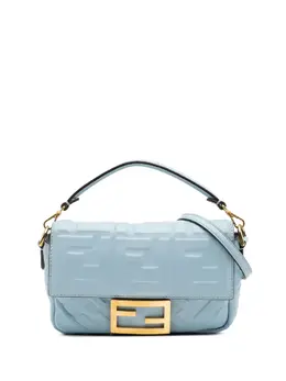 Fendi 2010-2025 Mini Zucca Embossed Leather Baguette satchel 31869327