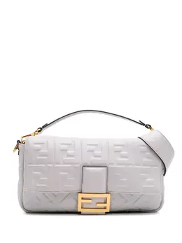 Fendi 2010-2025 Large Zucca Embossed Leather Baguette satchel 31476686