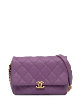 CHANEL Pre-Owned: Фиолетовая сумка через плечо 