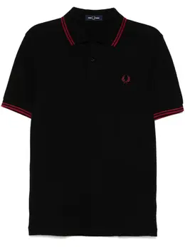 Fred Perry: Чёрное поло  Twin Tipped