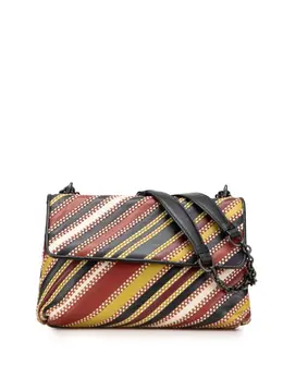 Bottega Veneta 2012-2025 Small Leather Embroidered Stripe Olimpia shoulder bag 31932369