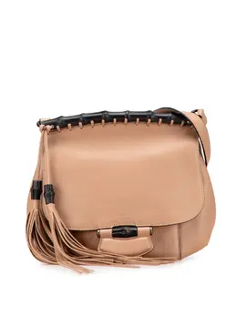 Gucci 2000-2015 Medium Leather Bamboo Nouveau Fringe crossbody bag 31972499