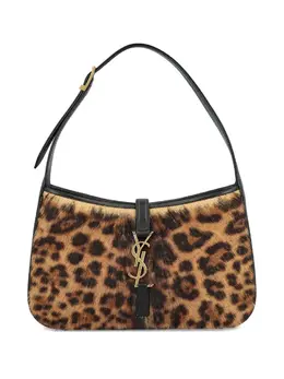 Saint Laurent Le 5 à 7 leopard-print clasp shoulder bag 31949456