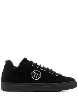 Philipp Plein logo-plaque leather sneakers 20223840