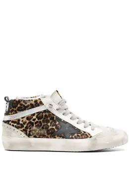 Golden Goose Mid Star leopard print sneakers 17922085