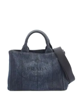 Prada 2000's Canapa denim tote bag 31913259