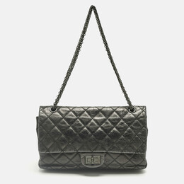 Chanel Black Quilted Aged Leather Classic 227 Reissue 2.55 Flap Bag 1241053