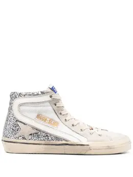 Golden Goose glitter-detail leather high-top sneakers 19689931
