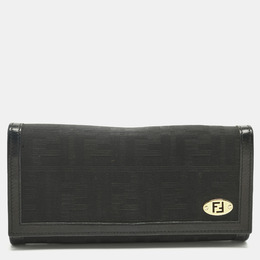 Fendi: Чёрный кошелёк  Zucca