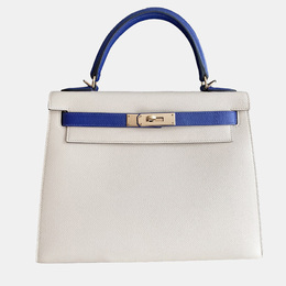 Hermes: Двухцветная сумка на руку  Kelly 28