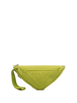 Prada 2021-2025 Canvas Canapa Triangle Logo Wristlet clutch bag 32001083