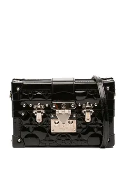 Louis Vuitton 2017 Monogram Vernis Fleur Petite Malle crossbody bag 32017036