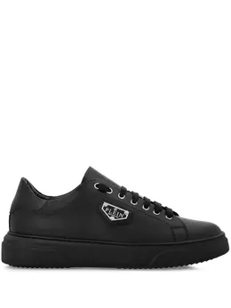 Philipp Plein logo-plaque leather sneakers 23625140
