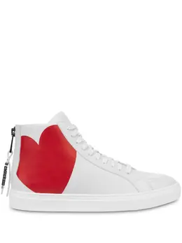 Moschino heart-print hi-top sneakers 23298466