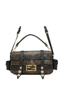 Fendi 2000-2025 Zucca Glazed Fabric Cage Baguette satchel 32064524
