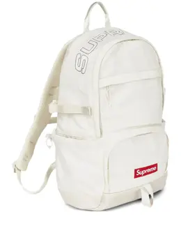 Supreme logo-plaque denim backpack 31949282