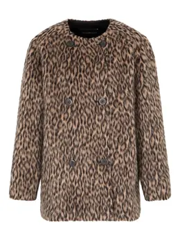 Emporio Armani: Пальто с леопардовым принтом 