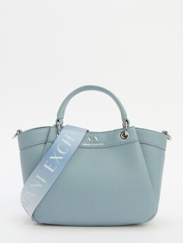 Armani Exchange: Голубая спортивная сумка 