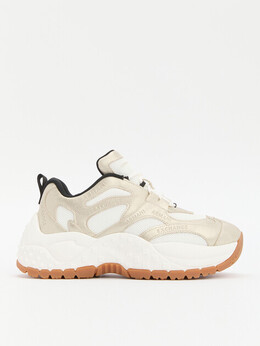 Armani Exchange: Золотые кроссовки 