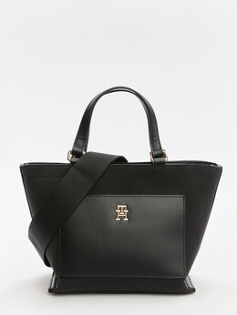 Tommy Hilfiger: Чёрная спортивная сумка 