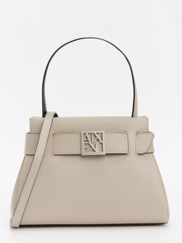 Armani Exchange: Бежевая спортивная сумка 