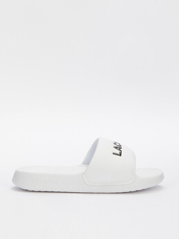 Lacoste: Белые шлёпанцы 