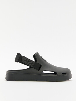 Puma: Чёрные шлёпанцы 