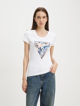 Guess: Белая футболка 