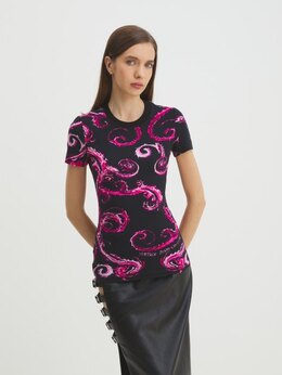 Versace Jeans Couture: Чёрная футболка 