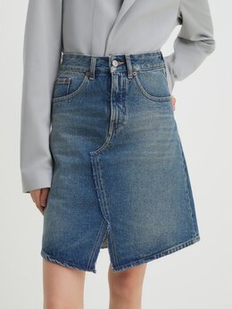 Mm6 Maison Margiela: Синяя юбка 