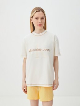 Calvin Klein Jeans: Белая футболка 