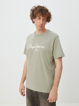 Pepe Jeans: Зелёная футболка 