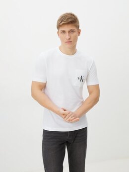 Calvin Klein Jeans: Белая футболка 