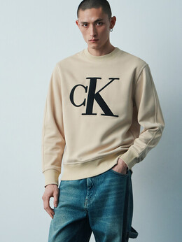 Calvin Klein Jeans: Бежевая толстовка 