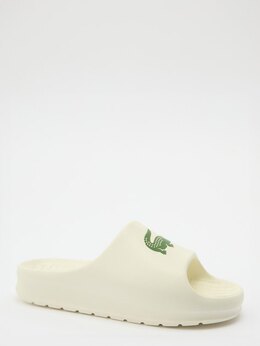 Lacoste: Белые шлёпанцы 