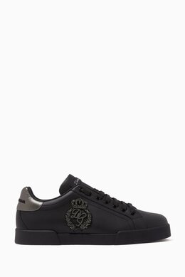 Dolce & Gabbana Portofino Crown Embroidered Sneakers in Nappa 214195127_245