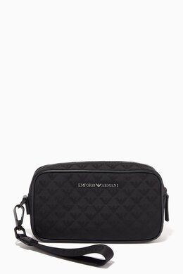 Emporio Armani EA Monogram Wash Bag in Nylon Jacquard 214466030_2709