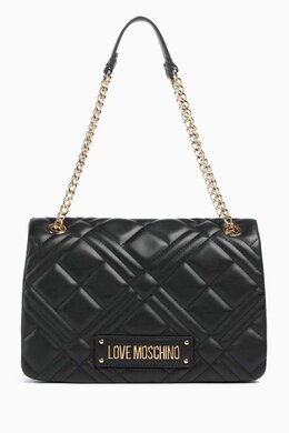 Love Moschino Geometric Quilted Shoulder Bag in Faux Leather 217423430_2709